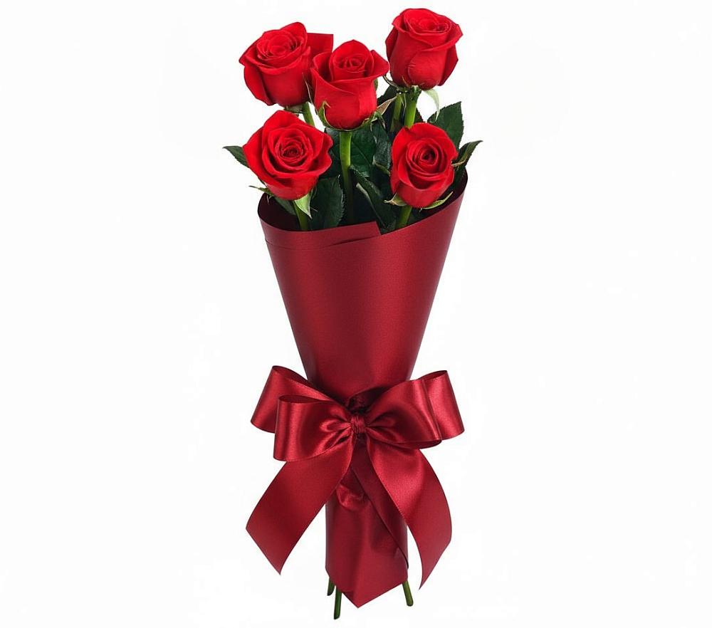 Букет 5 Красных роз Эдлесс Лав в Чистеньком