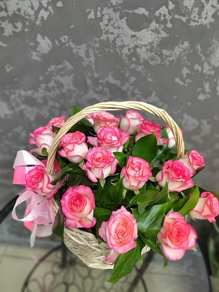 Цветочная композиция из Розы в корзине в Чистеньком