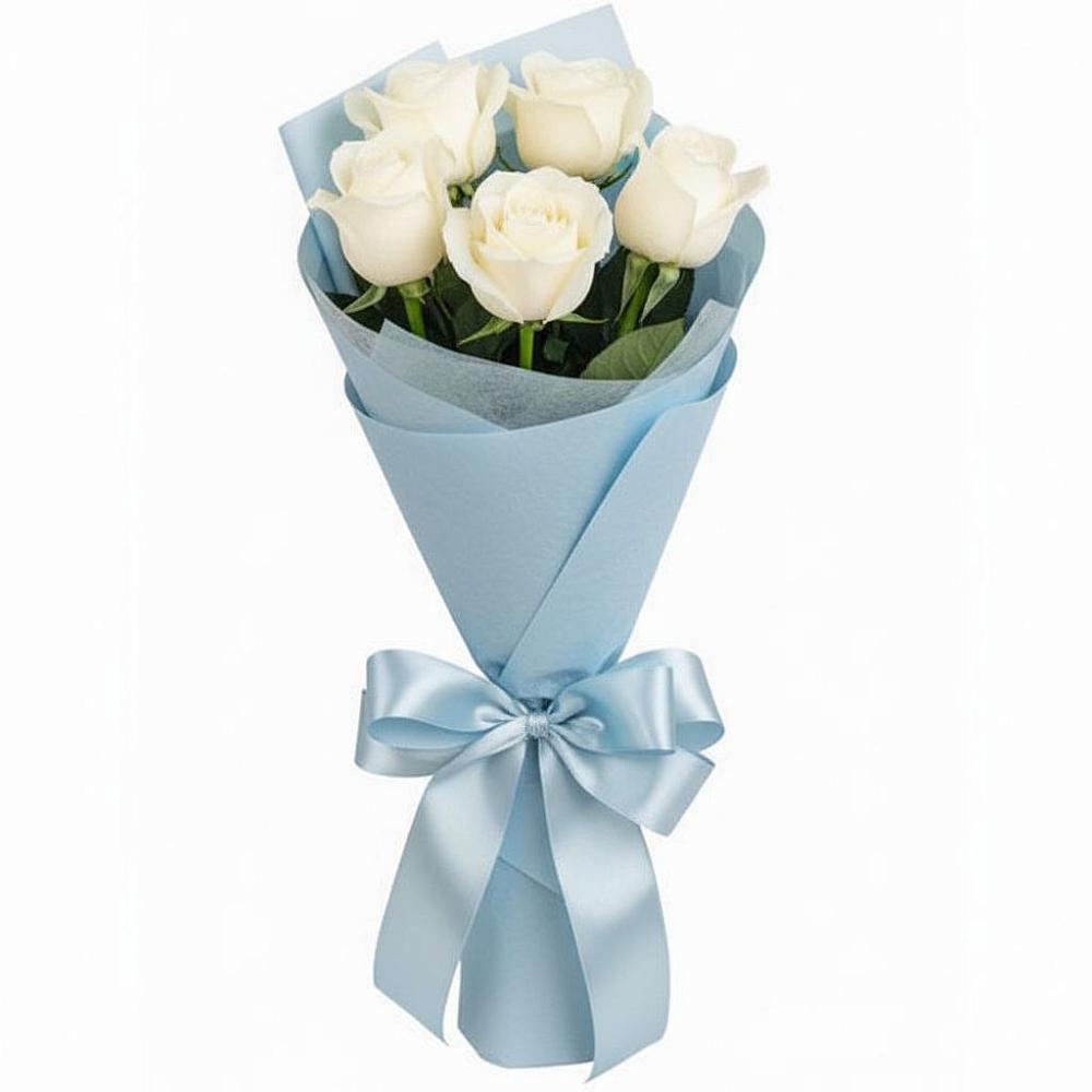 Букет 5 Белых роз Проуд в Чистеньком