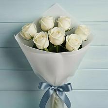 Букет 7 Белых роз Эдлесс Лав в Чистеньком