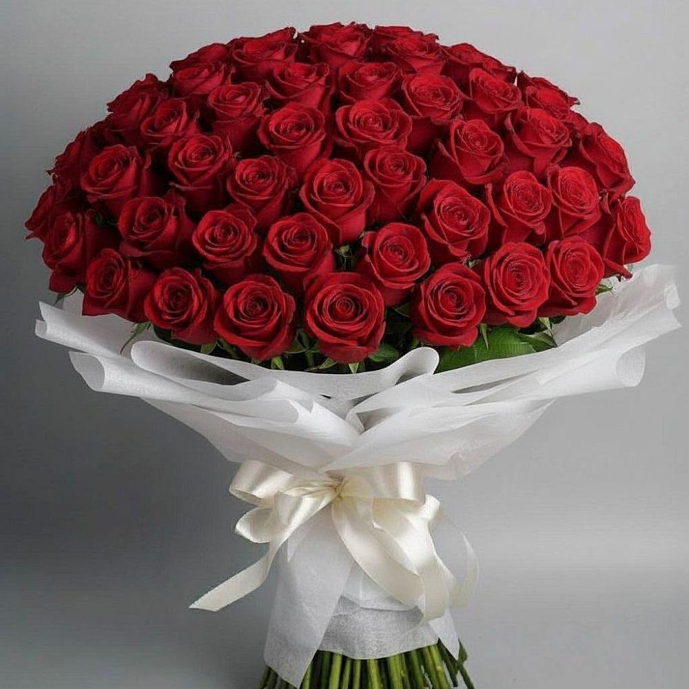 Букет 101 Красная роза Блэк Мэджик в Чистеньком