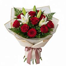 Букет цветов из:  Лилии и Розы в Чистеньком
