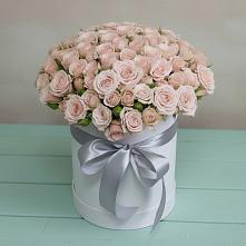 Цветочная композиция из Розы в шляпной коробке в Чистеньком