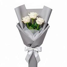 Букет 3 белые розы в Чистеньком