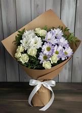 Букет цветов из:  Хризантемы и Розы #REPLACE_PRED# Чистеньком