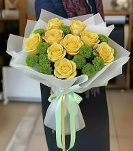 Букет цветов из:  Хризантемы и Розы в Чистеньком