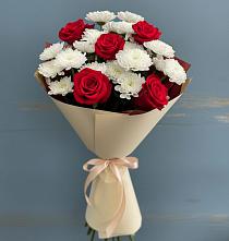 Букет цветов из:  Розы и Хризантемы в Чистеньком