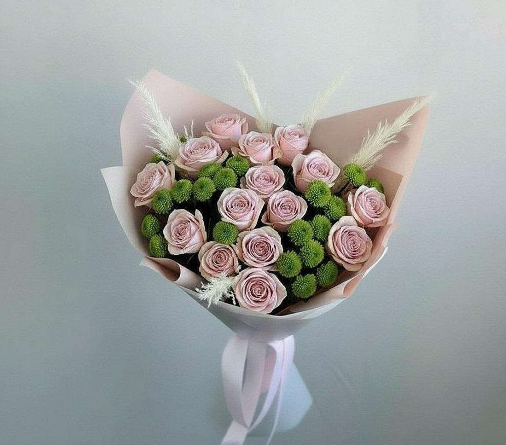 Букет цветов из: Розы и Хризантемы в Чистеньком