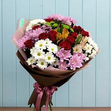 Букет цветов из:  Розы, Хризантемы и Альстромерии #REPLACE_PRED# Чистеньком