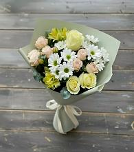 Букет цветов из:  Альстромерии, Розы и Хризантемы #REPLACE_PRED# Чистеньком