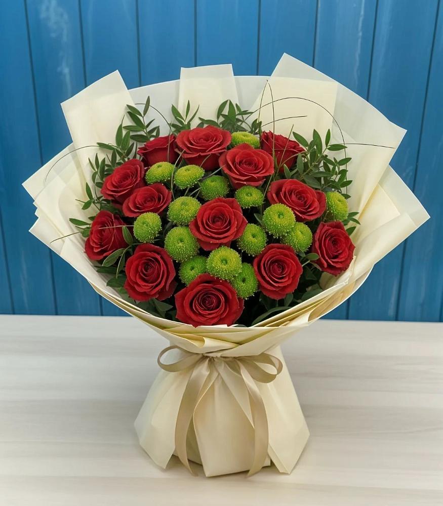 Букет цветов из: Розы и Хризантемы в Чистеньком